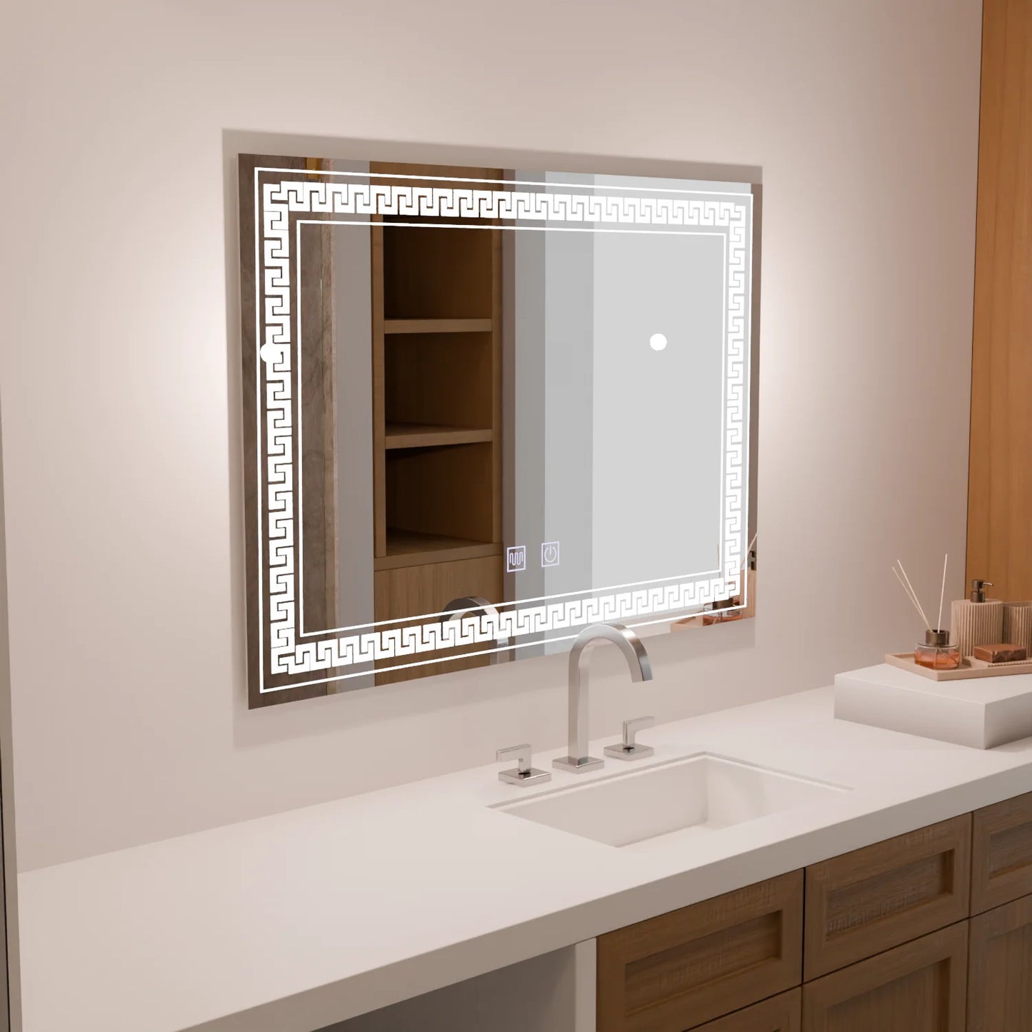 Oglinda LED Rectangulara 80x60 Touch Volta Sistem Dezaburire