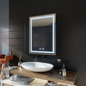 Oglinda LED Touch Kariri, 60x80 cm, functie Dezaburire, Rama Gold Rose Brushed