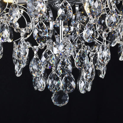 Candelabru Cristal CC9259/5CH, 5x E14, Diametru 40cm, Crom Lucios