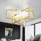 Lustra LED cu telecomanda ,Suspendata 73W, 3 Elemente, lumina Rece/Calda/Neutra, Dimabila, Inaltime Reglabila, Auriu