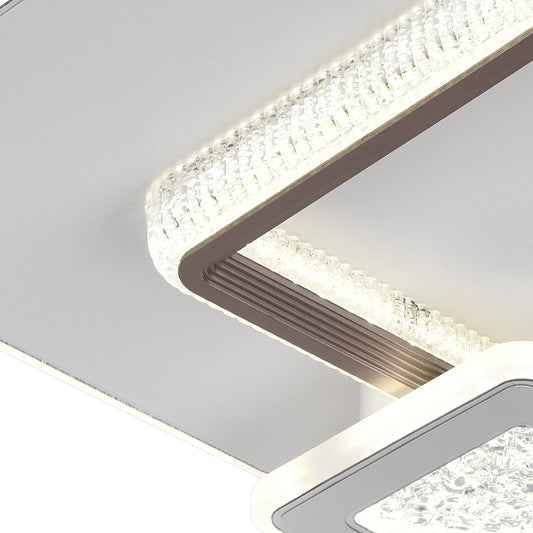 Lustra LED NYXORA 51W, 3 Patrate, lumina Rece/Calda/Neutra, Negru