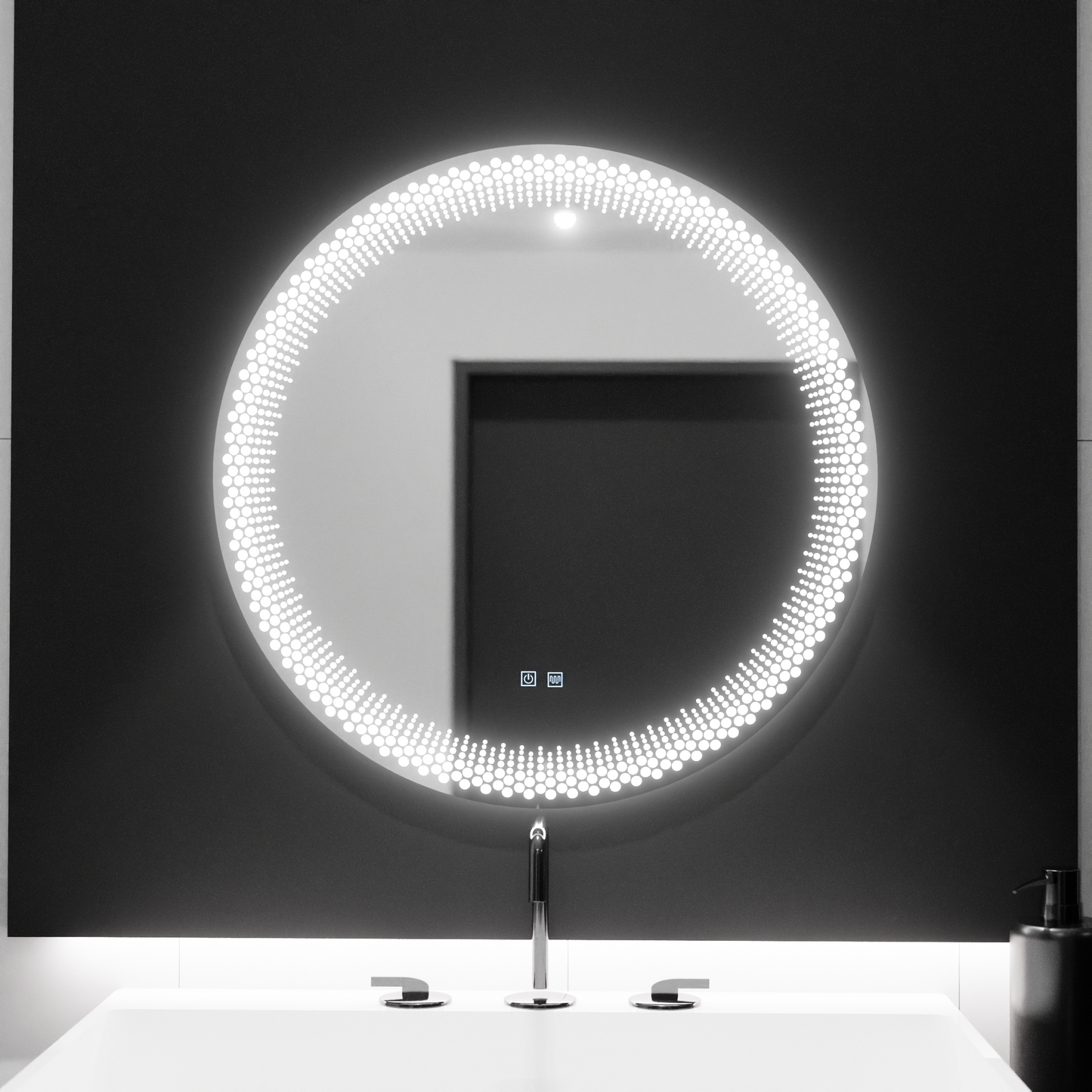 Oglinda LED Rotunda 60cm, Stellaire Touch, Sistem Dezaburire, Dimabila