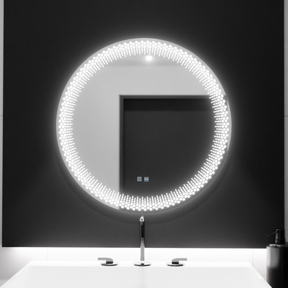 Oglinda LED Rotunda 60cm, Stellaire Touch, Sistem Dezaburire, Dimabila