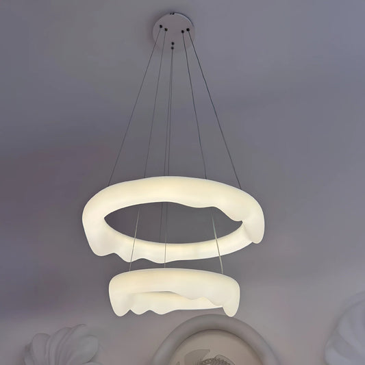 Lustra LED, suspendata cu Telecomanda, AMADEO, 90W, Lumina Rece/Calda/Neutra, Dimabila, Inaltime Reglabila, Alb, LT271