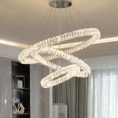 Lustra LED Cristal Cayden 200W Dimabila Argintiu