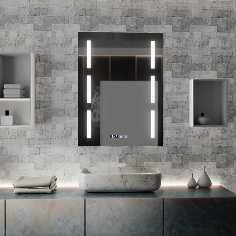 Oglinda LED Touch Erich S86/60X80 Sistem Dezaburire, Ceas si Temperatura 60x80 cm