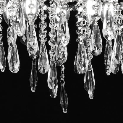 Candelabru Cristal CC9221/5CH, 5x E14, Diametru 48cm, Crom Lucios