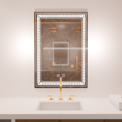 Oglinda LED Rentagulara, 60x80cm, Touch Vivido , Sistem Dezaburire,Dimabila – oglindă LED, 60x80 cm, 80 cm – RegalStore,