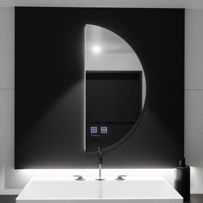 Oglinda LED Semiluna 50x100cm, Arcuat Touch, Sistem Dezaburire, Dimabila