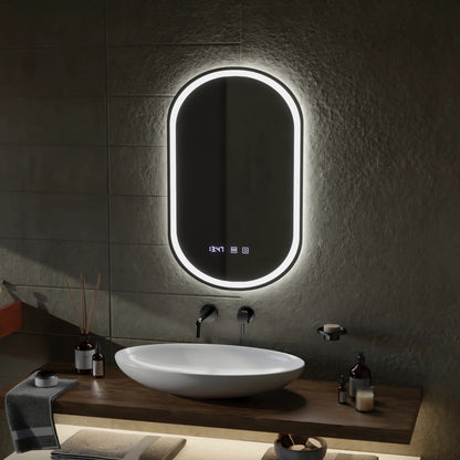Oglinda LED Touch ONIRA Sistem Dezaburire, Ceas si Temperatura 50x80 cm