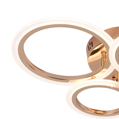 Lustra LED 44W Auriu BETTY - 4 Cercuri, Dimabila, Lumina Rece/Calda/Neutra