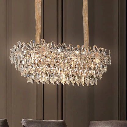 Candelabru Cristal Regalis 11x E14, Diametru 85cm, Auriu Lucios, Inaltime Reglabila