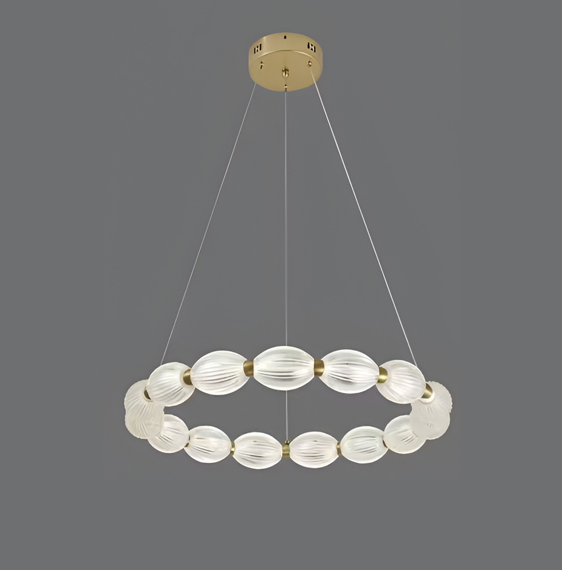 Lustra LED suspendata cu telecomanda FAUSTO II, 78W, lumina Rece/Calda/Neutra, Dimabila,Inaltime Reglabila, Auriu