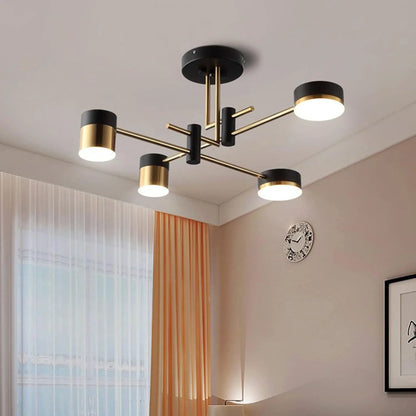 Lustra LED Palius 48W Negru, 4 Brate