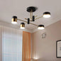 Lustra LED Palius 48W Negru, 4 Brate