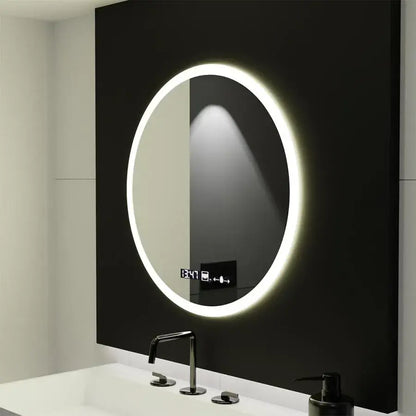 Oglinda LED Rotunda 70 Elysee MotionGlow Marcello, Sistem Dezaburire, Termometru si Ceas, Dimabila