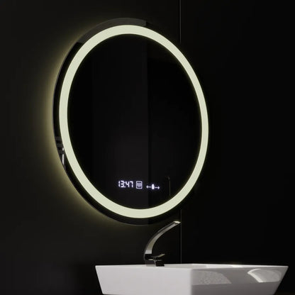 Oglinda LED Rotunda, 80cm, Celeste MotionGlow Marcello, Sistem Dezaburire, Ceas & Termometru, Dimabila – oglindă LED, 80