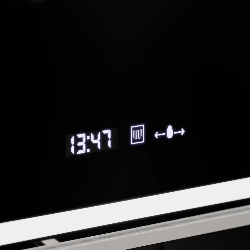 Oglinda LED Rectangulara 120x80 Verite Imperial Silver Motion Glow Marcello, Sistem Dezaburire, Termometru si Ceas, Dimabila