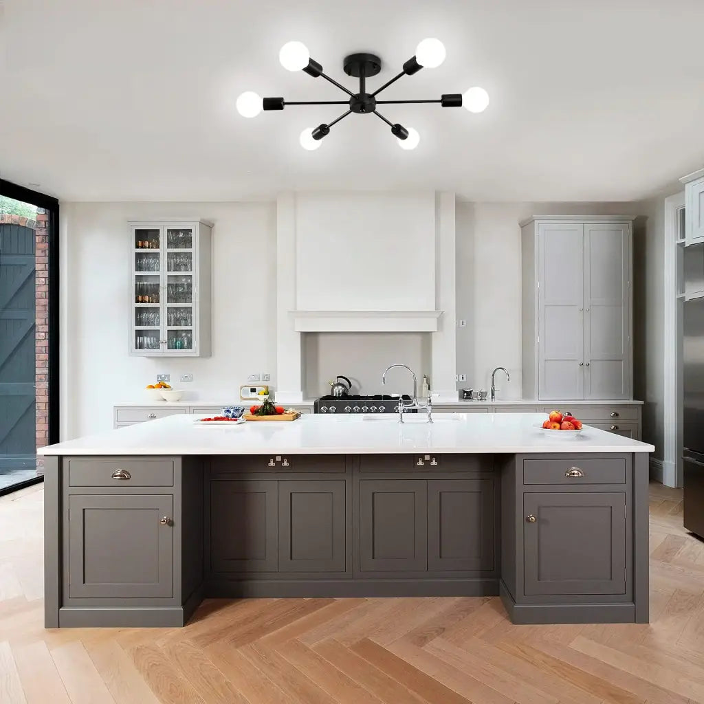 Lustra Mikkos 6XE27 Negru – lustră LED, culoare neagră – RegalStore, iluminat interior