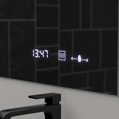Oglinda LED Rectangulara 120x80 ABSOLU MotionGlow Marcello, Lupa Cosmetica, Sistem Dezaburire, Termometru si Ceas, Dimabila