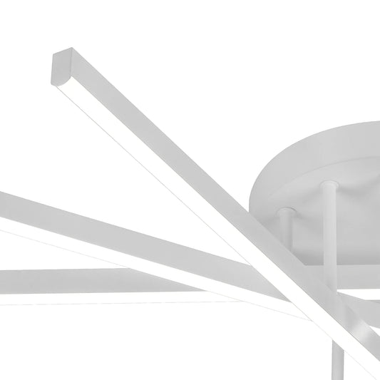 Lustra LED cu Telecomanda GIO, 65W, 5 Elemente, Lumina Rece/Clada/Neutra, Dimabila, Alb