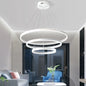Lustra LED suspendata cu telecomanda SERENA 84W, 3 Cercuri, lumina Rece/Calda/Neutra, Dimabila, Alb, Inaltime Reglabila