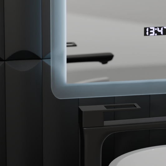 Oglinda LED Rectangulara, 80x60cm, Zampa Senzor MotionGlow Marcello, Sistem Dezaburire, Ceas & Termometru, Dimabila