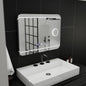 Oglinda LED Rectangulara, 80x60cm, Stile MotionGlow Marcello, Sistem Dezaburire, Ceas & Termometru, Lupa Cosmetica, Dimabila