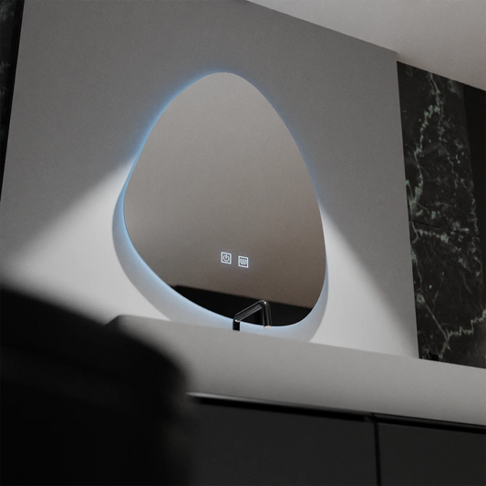 Oglinda LED Organica 80x60cm, Fluido Touch, Sistem Dezaburire, Dimabila