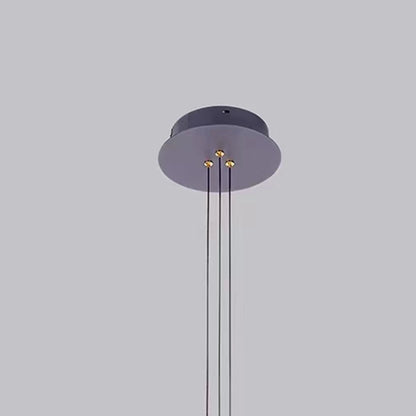 Lustra LED suspendata cu Telecomanda RIMINI 85W, 5 Elemente, lumina Rece/Calda/Neutra, Dimabila, Auriu