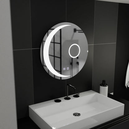 Oglinda LED Rotunda, 80cm, Orbis Touch, Sistem Dezaburire, Dimabila, E31S/80X80