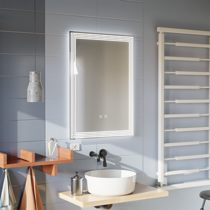 Oglinda LED Rectangulara, Dezaburire, 60x80cm, ADIS Basic Touch – oglindă LED, 60x80 cm, 80 cm – RegalStore, iluminat in