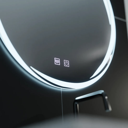Oglinda LED Rotunda 60cm, Spirallus Touch, Sistem Dezaburire, Dimabila