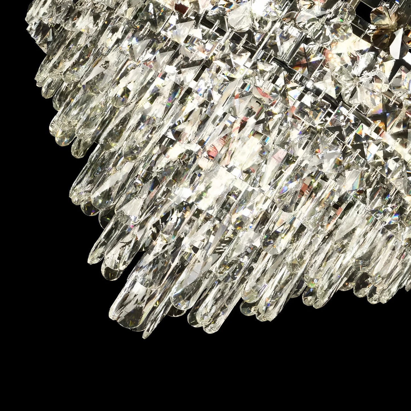 Candelabru Cristal CC6705/500CR 9x E14, Diametru 49cm, Crom Lucios, Inaltime Reglabila