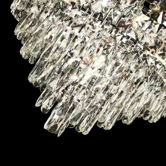 Candelabru Cristal CC6705/500CR 9x E14, Diametru 49cm, Crom Lucios, Inaltime Reglabila