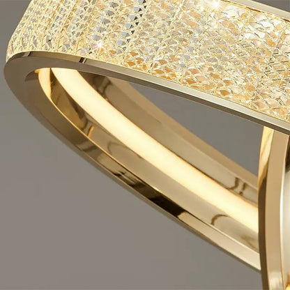 Candelabru Cristal, Kensington Magno, 75W, Auriu, 3 elemente, Inaltime reglabila, Lumina Calda/Rece/Neutra