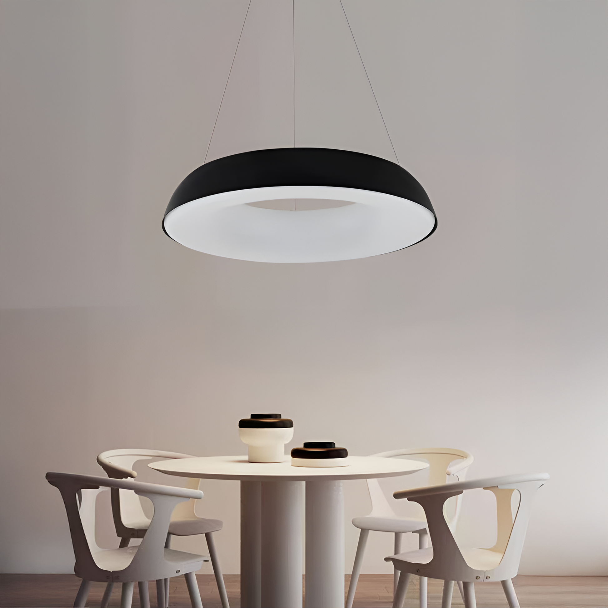 Lustra LED suspendata cu Telecomanda CHIARA, 37W, Lumina Rece/Calda/Neutra, Dimabila, Negru