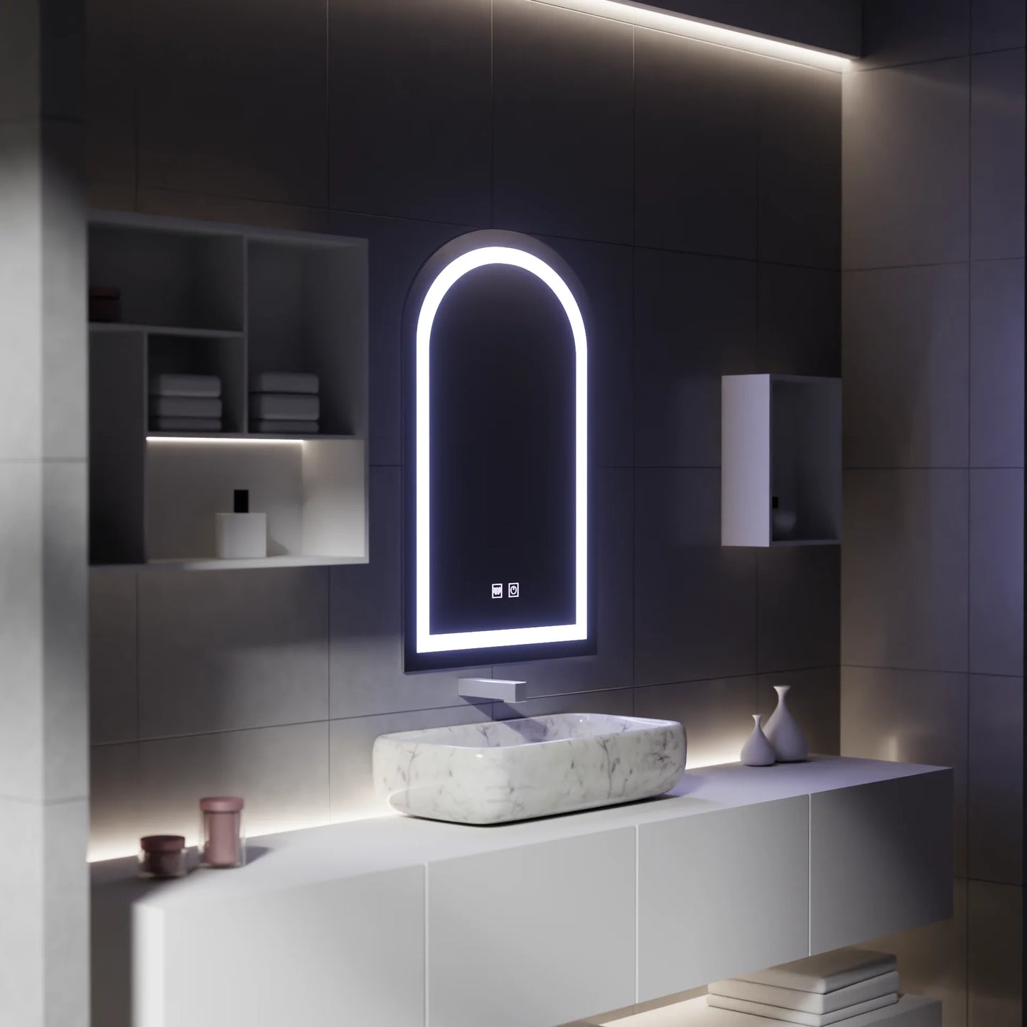 Oglinda LED Touch cu Functie Dezaburire, 80x50cm