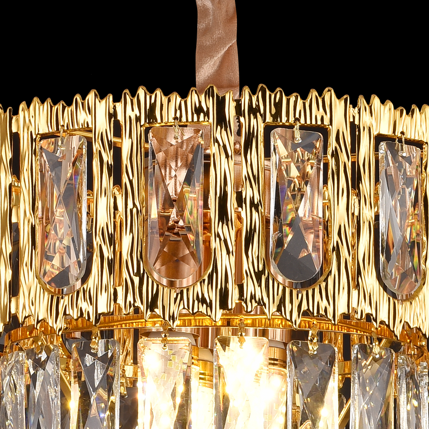 Candelabru Cristal BELVEDERE Petito 3xE14, Diametru 30cm, Auriu Lucios, Inaltime Reglabila – culoare aurie, 30 cm – Rega