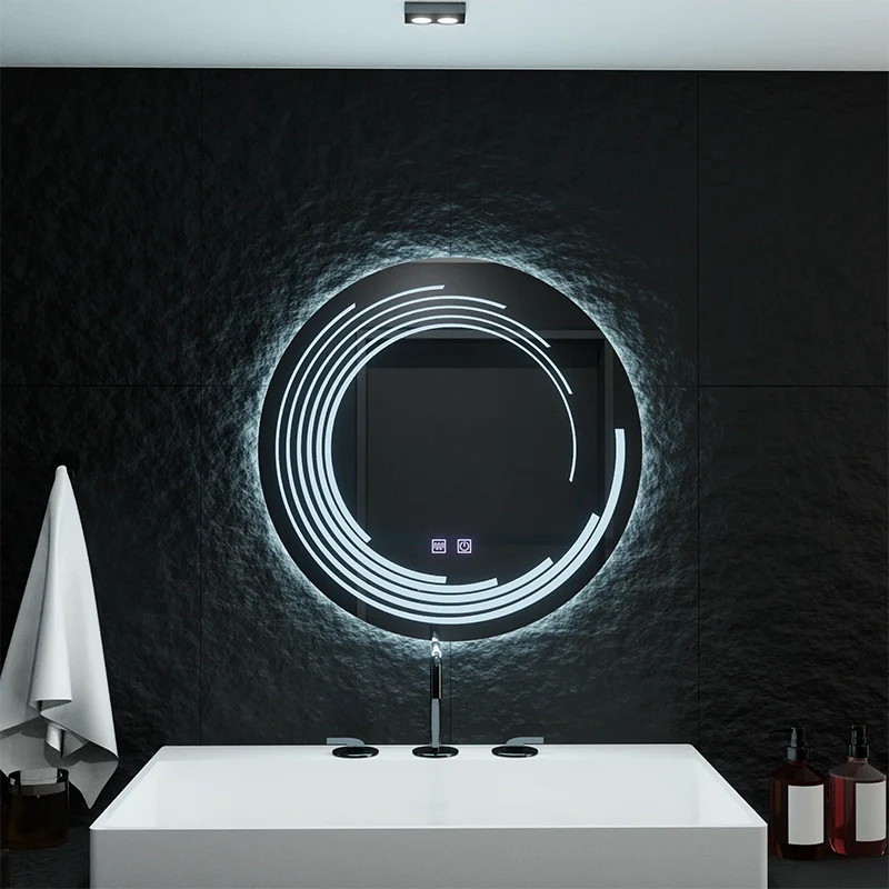 Oglinda LED Rotunda 70cm Lira Verita Touch Sistem Dezaburire Dimabila