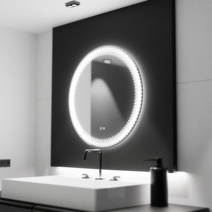 Oglinda LED Rotunda 60cm, Stellaire Touch, Sistem Dezaburire, Dimabila