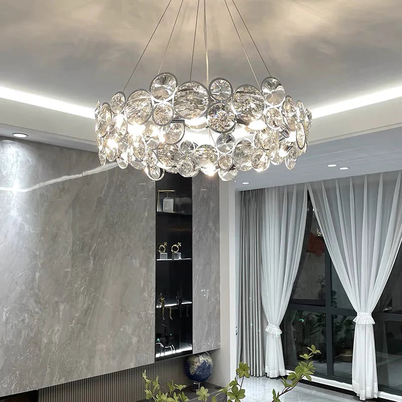 Candelabru Cristal Angelica 6XE14 Argintiu