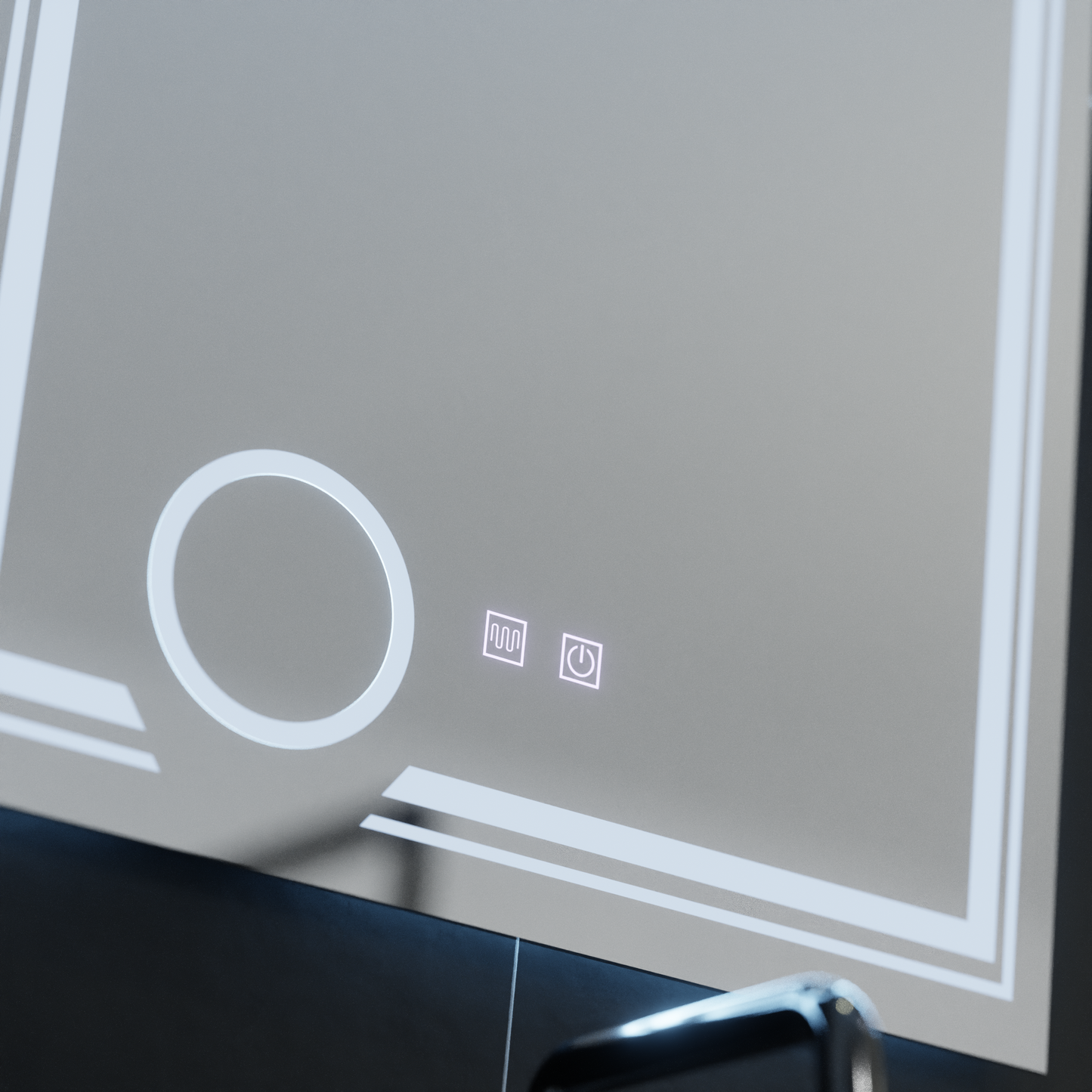 Oglinda LED Rectangulara, 60x80cm, CANTO Touch, Sistem Dezaburire, Dimabila