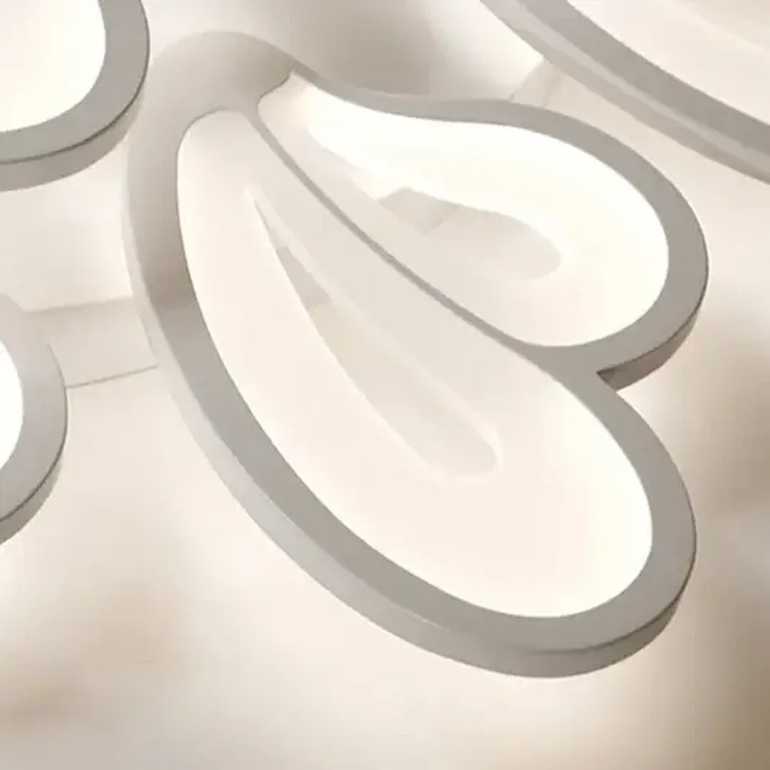Lustra LED cu telecomanda BLOSSOM, 60W, 5 Petale, lumina Rece/Calda/Neutra, Dimabila, Alb