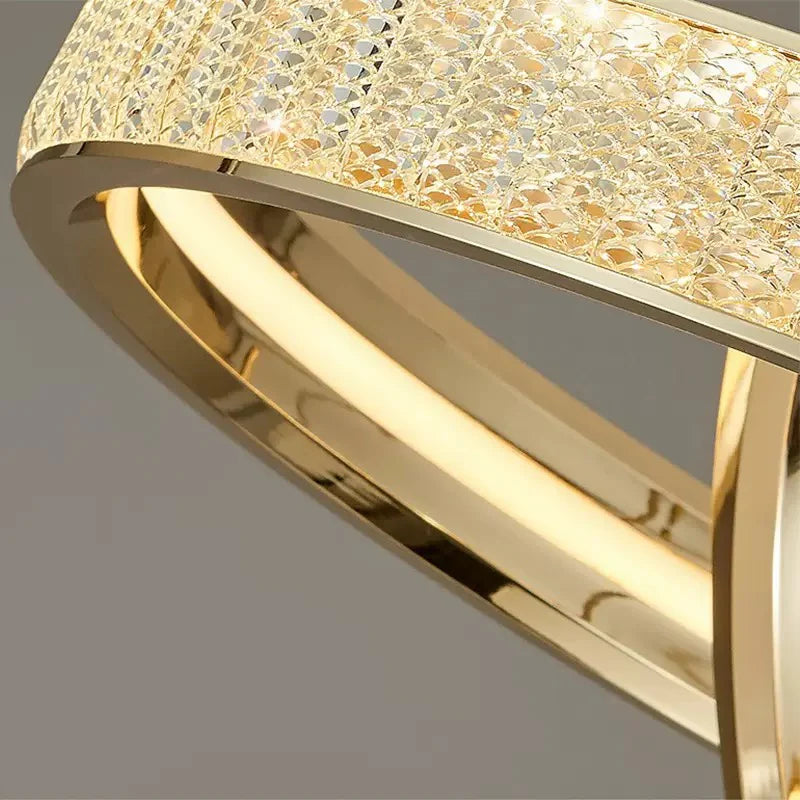 Candelabru Cristal, Kensington Magno, 75W, Auriu, 3 elemente, Inaltime reglabila, Lumina Calda/Rece/Neutra