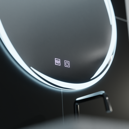 Oglinda LED Rotunda 60cm, Spirallus Touch, Sistem Dezaburire, Dimabila