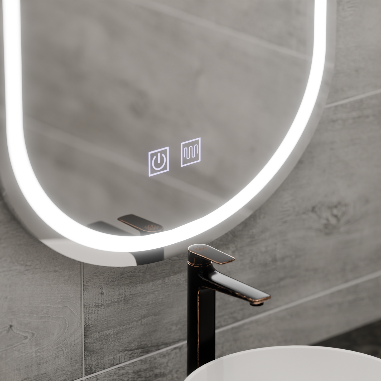 Oglinda LED Ovala 50x80, Velara Touch, Sistem Dezaburire, Dimabila – oglindă LED, 50x80 cm – RegalStore, iluminat interi