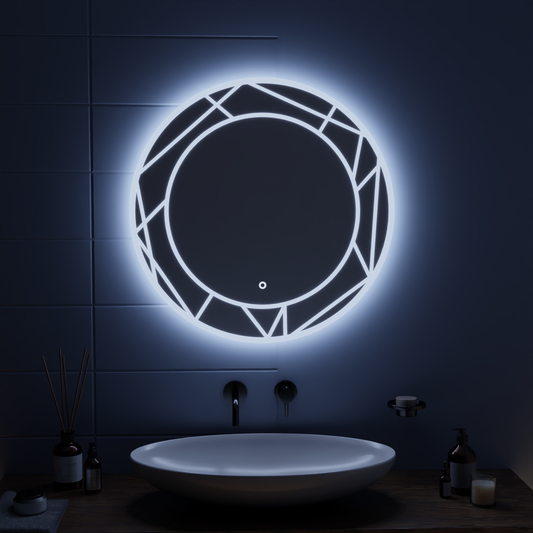 Oglinda LED Touch ASTRIX, 60cm, 6000K, Dimabila, Sistem Dezaburire