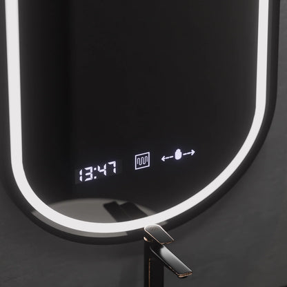 Oglinda LED Ovala, 50x90cm, Alessia MotionGlow Marcello, Sistem Dezaburire, Ceas & Termometru, Dimabila