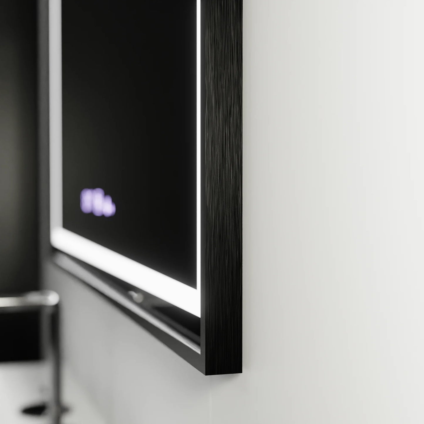 Oglinda LED Rectangulara 100x80 Verite Majeste Noir MotionGlow Marcello, Sistem Dezaburire, Termometru si Ceas, Dimabila